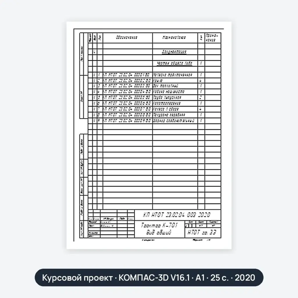 Курсовой проект: Покрышка К-701
